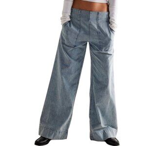 We The Free Breezy Denim Pull-On Wide Leg Jeans, L